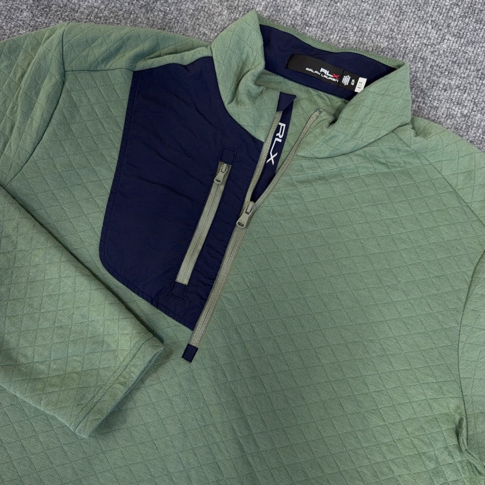 RLX Golf Jacket Men XL Quilted Double Knit Half 1/2 Zip Pullover Ralph Lauren - Picture 1 of 9